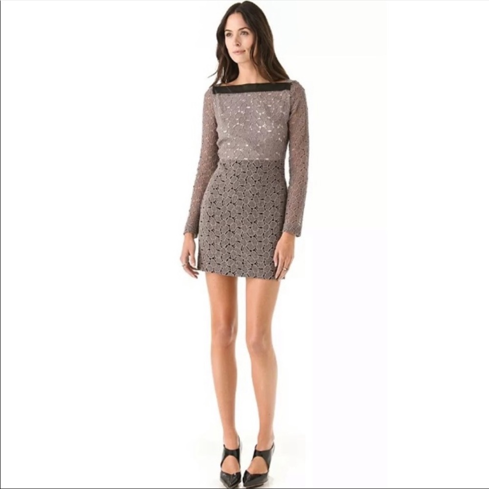 Diane Von Furstenberg Sarita Eyelet Taupe Dress